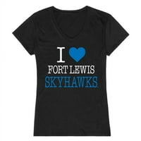 Republički proizvodi 550-437-Blk- Fort Lewis College I Love Women Majica, Crna - Velika