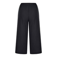 Womans Hlače Ljeto sažene hlače plus veličina pamučne posteljine hlače elastični struk carus hlače hlače