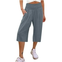 Ženske hlače Love široke hlače za noge visoke struke ravne hlače Grey XXL