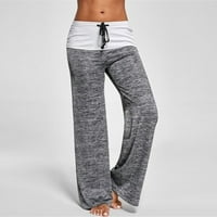 Hlače Brze sušenje casual sportskih patchwork ženske joge hlače široke noge na otvorenim hlačama joga