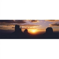 Panoramske slike PPI131034L Silueta za zalaska na zalasku sunca Upravljački spomenik Valley Tribal Park
