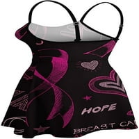 Pink Ribbon Svjesnost raka dojke Ženska ljetna haljina plaža Sunny tiskani mini bez rukava