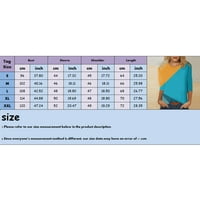 KOAIEZNE WOMENS TRI KVARTIŠTENJA rukavh majica Geometrijska boja Blokiranje boja Printing Modni vrhovi