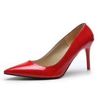 Kupine za žene LUMENTO na stiletto potpetice šiljastom haljine cipele Udobne pumpe Rad sjaja visoke pete crvena 9