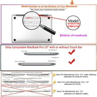 Kaishek kompatibilan najnoviji najnoviji MACBOOK PRO S slučaj - rel. Model A1706 i A1708 i A1989 i A2159 i A2251 i A2251 i A2289 i M1, plastični poklopac tvrdog papira, šareni B 0673