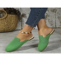 Prednji pročelica za klopove cipele na ravnim sandalnim pletenim klizačkim sandalama hodanje noslip mules dame zatvorene prstiju casual cipele zelene boje 7.5