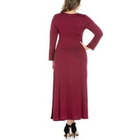 24Seven Comfort odjeća ženska haljina s dugim rukavima plus maxi, P011671, izrađena u SAD-u