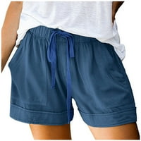 Hlače za žene Radne ležerne prilike udobne struke Shorts Labavi elastični džepni pantalone za crtanje