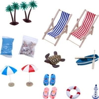 Hemoton Set Micro Ljeto na plaži Scena rekvizita Mini kuća Micro Pejzažni dodaci