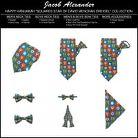 Jacob Alexander muške sretne hanukkah kvadrata zvijezda Davida Menorah Dreidecka za pomicanje kravata