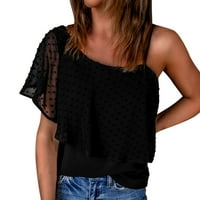 S vrhova ramena za žene s kratkim rukavima šifon bluza koja nosi metodu ljetne slatke vrhove propušta