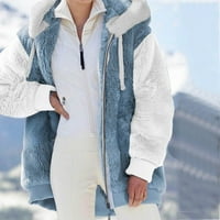 Pedort Womens Casual Revel s dugih rukava Sherpa jakna Topli zimski kaput plavi, 3xl