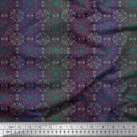 Soimoi pamučna voile tkanina Stripe & Mandala Kaleidoskop Ispis tkanina sa dvorištem širom