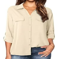 Luxplum ženska majica bluza za bluzu od vrata na vrhu elegantna tunika majica Business marelica m