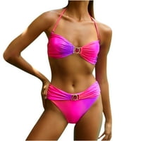 Ženski treperi gumenih komisija bez granica Kupaći kostimi MI & METRAS odvaja Halter Beach Hot Pink XL