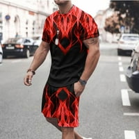 Muški kratki setovi odijeva Modni ljetni trenerke Štampani modni ljetni trenerke casual set crvene veličine
