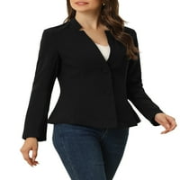 Allegra K navraćeni ovratnik Blazer za ženske dugih rukava dva gumba odijelo uredski radni blažeri