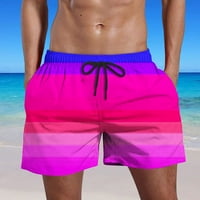 Miluxas plus veličine hlače, muškarci casual gradijentne gaćice sa džepovima Elastična struka Hlače na plaži Hot Pink 6