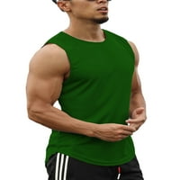 Leuncero Men T majice zakrivljeni rub ljetni vrhovi majica u boji MENS MESS TEE običan pulover bez rukava