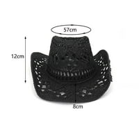 Western kaubojski slamki šešir - ručna tkana slamna šešir na otvorenom za sunčanje Široka široka bram