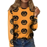 Košulje s dugim rukavima za žene Ležerne prilike, Ležerne modne O-izrezom Pumpkin Bat Print Pulover