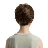 Modne žene sintetičke prirodne fluffne kratke slojevite ravno pune perike za kosu s kampom Mi Brown