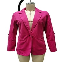 Luxplum dame Blazer rever vrat Poslovne jakne s dugim rukavima Kardigan jakna modna odjeća Radni blažeri