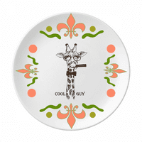 Žirić crtić za životinje s bravom cvijeće keramika ploča za tanku posuđe za večeru