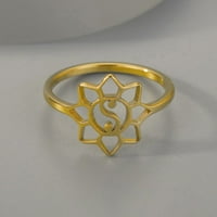 Taoist Zen Lotus cvijet yin i yang prstenovi žene od nehrđajućeg čelika Taoist Zen nakit mandala duh