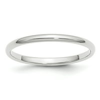 Carat u karatsu 10k bijeli zlatni široki opseg pola okruglog vjenčanog prstena veličine -9.5