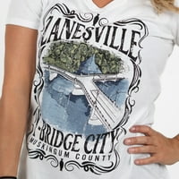 Zanesville y-most City Ohio Town Women's Fit Graphic V-izrez Tee