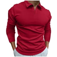 Tking modni muški majica evropska i američka jesen i zimski V-izrez Stripe majice dugih rukava za muškarce