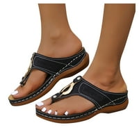 Eczipvz platforme sandale Ljetne ravne sandale za žene otvorene nožni pleteni patentni patentni patentni