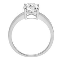2.0ct ovalni rez bijeli safir 18k bijelo zlatni godišnjica za angažman prsten veličine 9.25