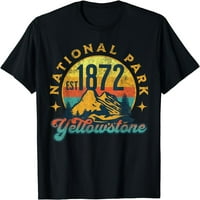 Žene Yellowstone Park Priroda Planine Pješačenje na otvorenom Vintage majica Kratki rukav Tees Crna Tee