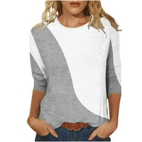 Hvyesh rukav za žene za žene ljetni boho point za košulje Grafički udobni tunički bluze tri četvrtine rukava
