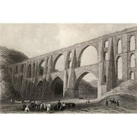 Aquedukt car valja u blizini Pyrgo Turske. Ugravirao R. Wallis nakon w.h. Bartlett Poster Print, 12