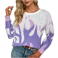 Dezed Women džemper modne duge rukave posadu izrez labavi trend vrhovi bluza pletena prevelika džemper