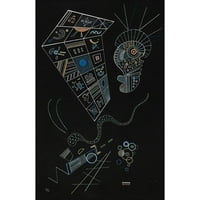 Wassily Kandinsky Black Ornate Wood Framed Dvostruki matted muzej umjetnički print pod nazivom - bez