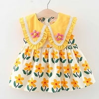 Lovskoo Toddler Djevojka Ljetna haljina Baby Slatka čipka Velika rever cvjetni prsluk prsluk već mjesecima