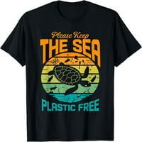 Držite morsku plastiku besplatno izreka o zaštiti okoliša morska majica crna mala