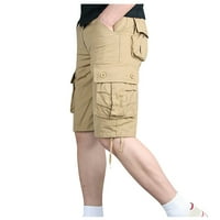 Muške hlače Muški povremeni useljene pantalone na sredini struka Multi džepovi na otvorenom ravne hlače