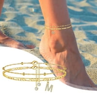 Modni anketni ženski lanac stopala cirkon dvostruki sloj glelka za gležanj ANKLET Početna nagrada za