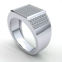 Prirodno 1.5ct okrugli rez dijamantski muški okupljeni zaručnički prsten od krutog 14k ruža, bijelo ili žuto zlato FG VS
