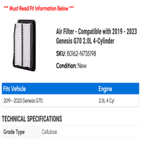 Filter za vazduh - kompatibilan sa - Genesis G 2.0L 4-cilindar
