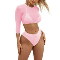 FVWitlyh bikini setovi za žene cvjetna košulja tinejdžerke Žene push-up bool-kopčani kupaći kostim na