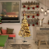 Matoen umjetno božićno stablo pahuljica, jato s nijansama, bijelim, umjetnim jedrenim drvetom božićno uređenje, uključuje štand, 2. stopa