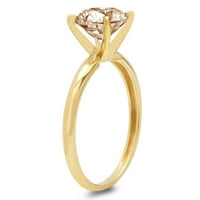 2.0ct okrugli šampanjac simulirani dijamant 14k žuti zlatni godišnjički angažman prsten veličine 7,25