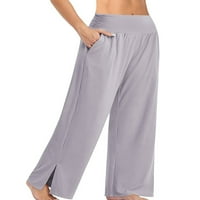 Capreze Bootcut joga vježba za žene udobnost pidžama široka noga pjs dno casual bode Split Jogger Lounge Pant džep