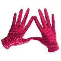 Rukavice za performanse parova sjajnih ciljeva mekane čvrste boje toplo pune prste privlače pažnju obrubne postepene show show rukavice za odrasle